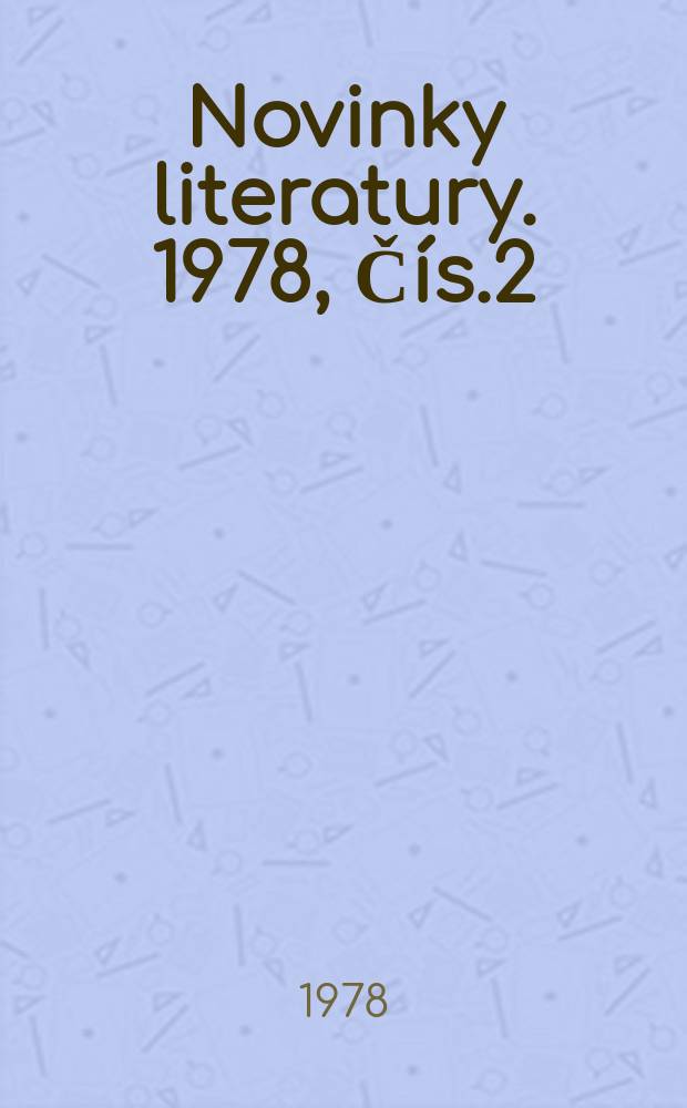 Novinky literatury. 1978, Čís.2