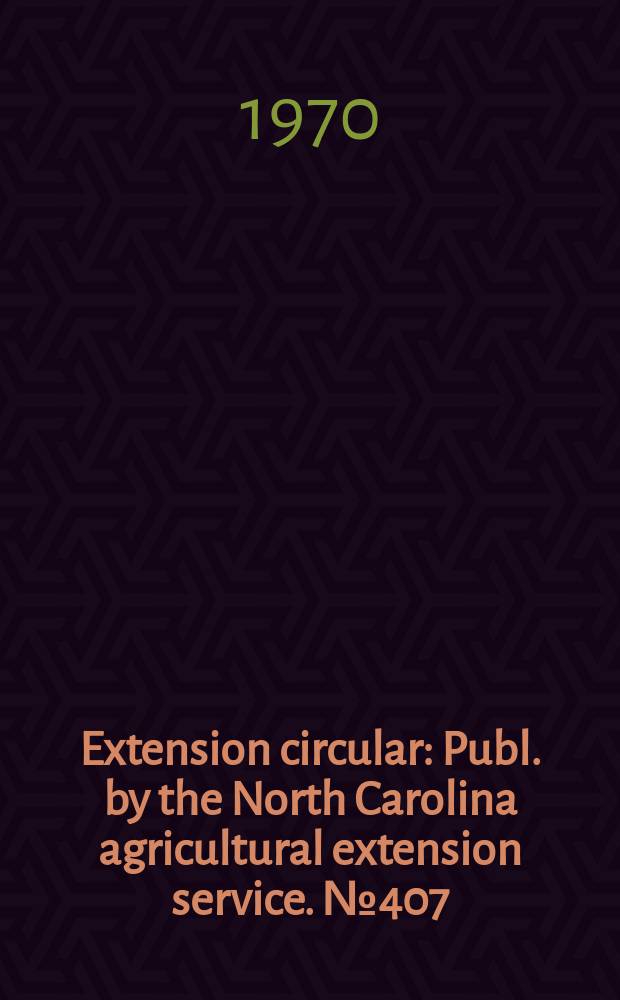 Extension circular : Publ. by the North Carolina agricultural extension service. №407 : Peach disease and insect control in North Carolina