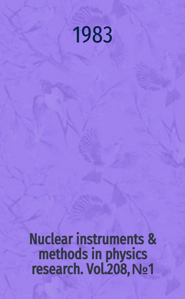 Nuclear instruments & methods in physics research. Vol.208, №1/3 : X-ray and VUV synchrotron radiation instrumentation