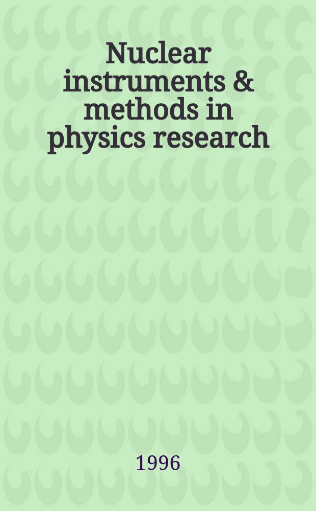 Nuclear instruments & methods in physics research : a journal on accelerators, instrumentation and techniques applied to research in nuclear and atomic physics, materials science and related fields in physics. Vol.383, №1 : Development and application of semiconductor tracking detectors