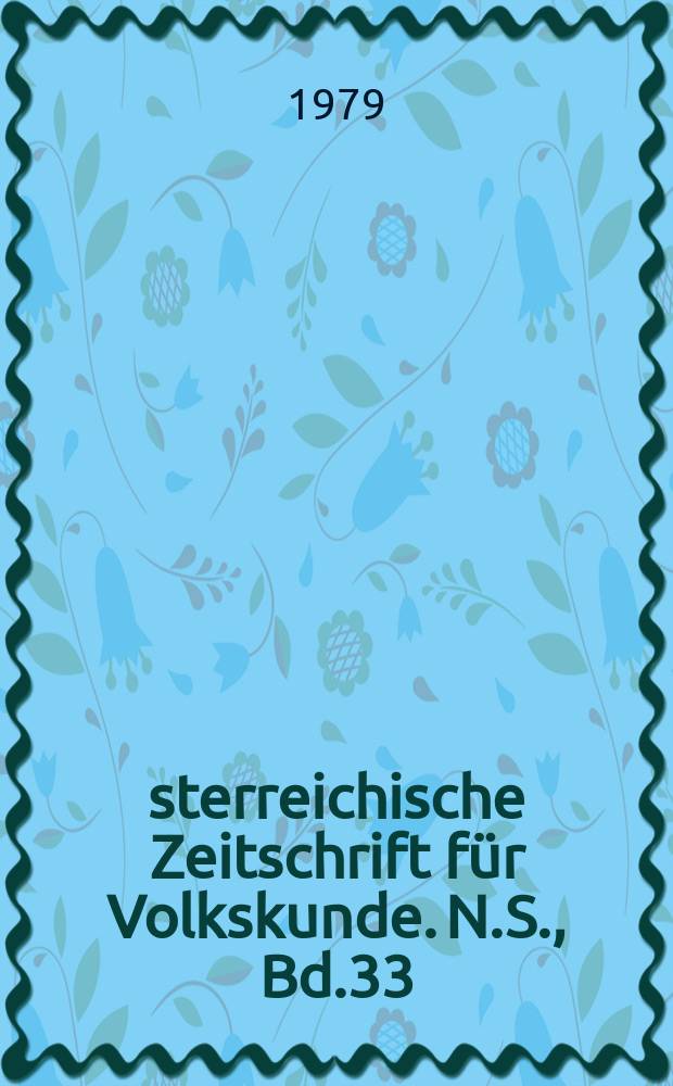 &Ouml;sterreichische Zeitschrift f&uuml;r Volkskunde. N.S., Bd.33(82), Указатель