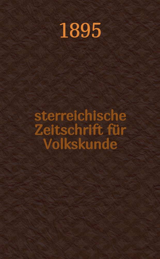 Österreichische Zeitschrift für Volkskunde
