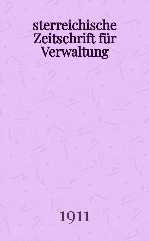 Österreichische Zeitschrift für Verwaltung