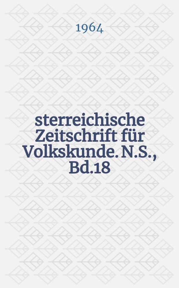 Österreichische Zeitschrift für Volkskunde. N.S., Bd.18(67), Указатель