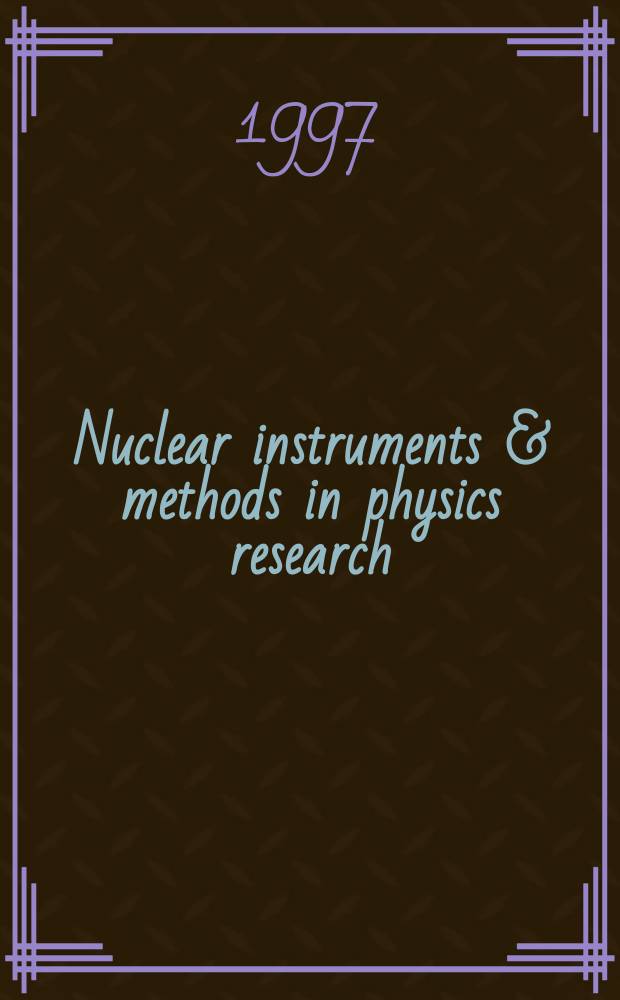 Nuclear instruments & methods in physics research : a journal on accelerators, instrumentation and techniques applied to research in nuclear and atomic physics, materials science and related fields in physics. Vol.391, №1 : Beam cooling and instability damping