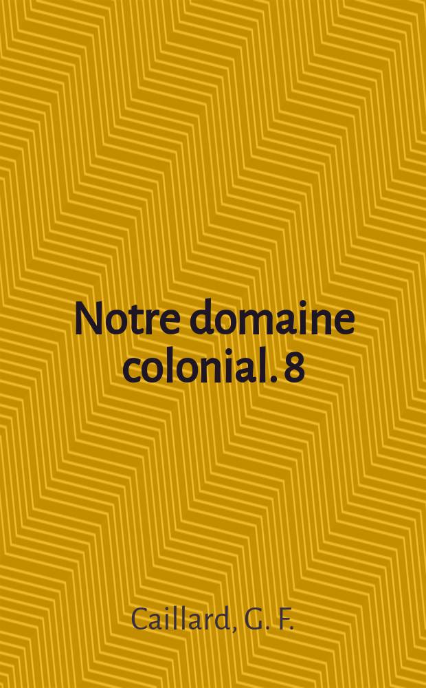 Notre domaine colonial. 8 : L'Indochine