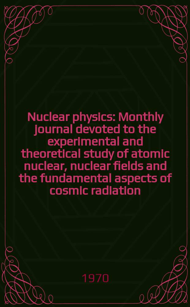 Nuclear physics : Monthly journal devoted to the experimental and theoretical study of atomic nuclear, nuclear fields and the fundamental aspects of cosmic radiation. Energy levels of light nuclei A=13-15