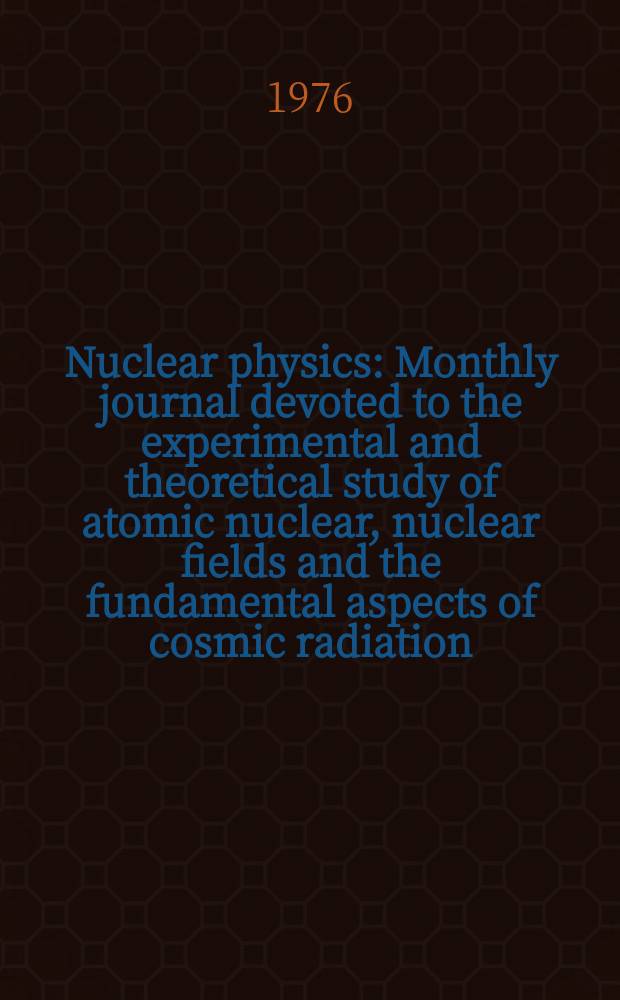 Nuclear physics : Monthly journal devoted to the experimental and theoretical study of atomic nuclear, nuclear fields and the fundamental aspects of cosmic radiation. Energy levels of light nuclei A=13-15