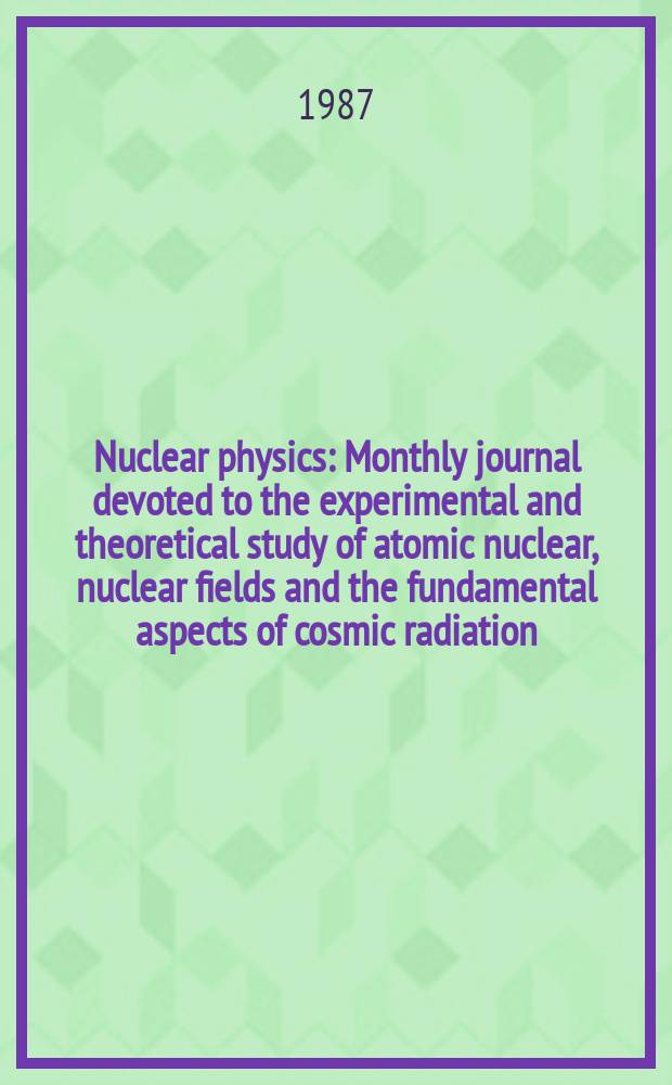 Nuclear physics : Monthly journal devoted to the experimental and theoretical study of atomic nuclear, nuclear fields and the fundamental aspects of cosmic radiation. Central collisions and fragmentation processes