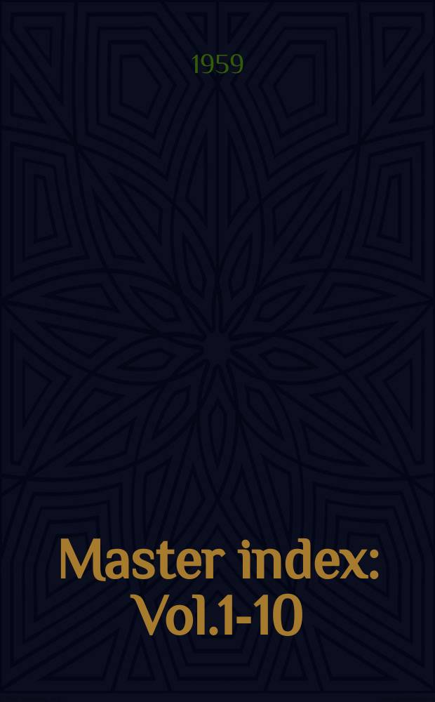 Master index : Vol.1-10