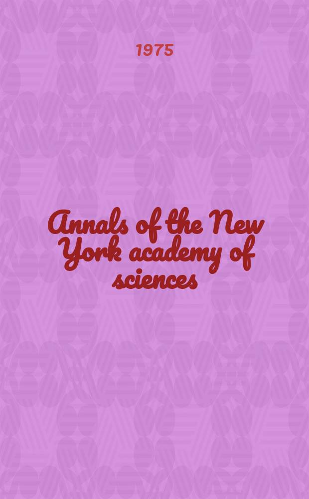 Annals of the New York academy of sciences : Late Lyceum of natural history. Vol.260 : Institutions and science public policy
