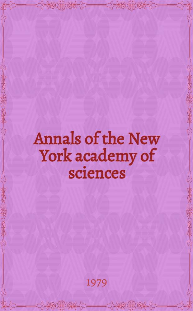 Annals of the New York academy of sciences : Late Lyceum of natural history. Vol.316 : Bifurcation theory and applications in scientific disciplines