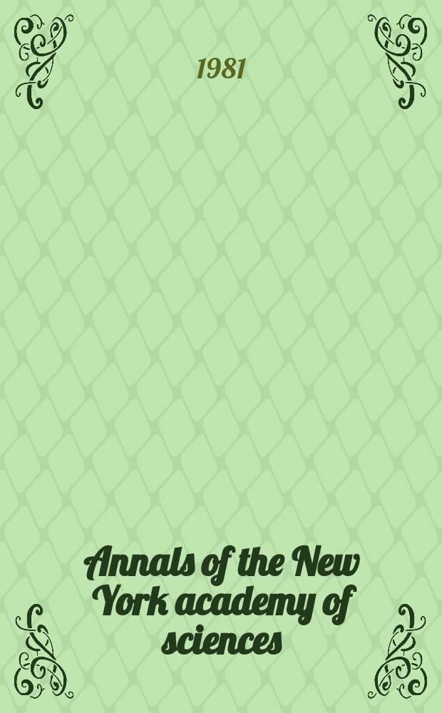 Annals of the New York academy of sciences : Late Lyceum of natural history. Vol.359 : Modulation of cellular interactions by vitamin A and derivatives (retinoids)