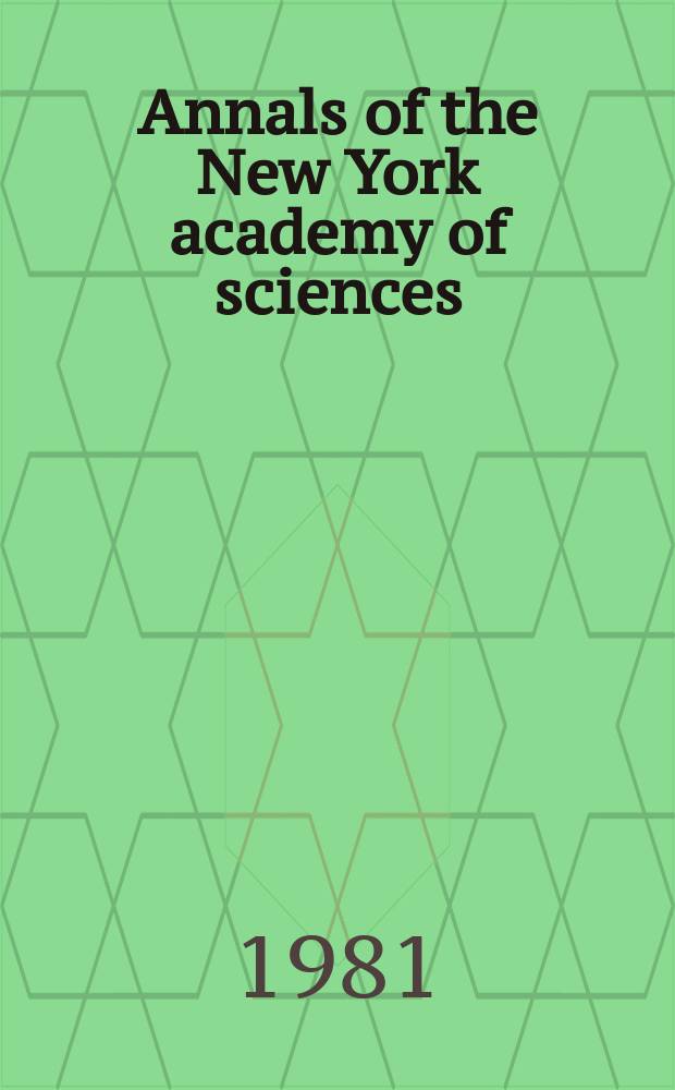 Annals of the New York academy of sciences : Late Lyceum of natural history. Vol.367 : Quantum chemistry in biomedical sciences