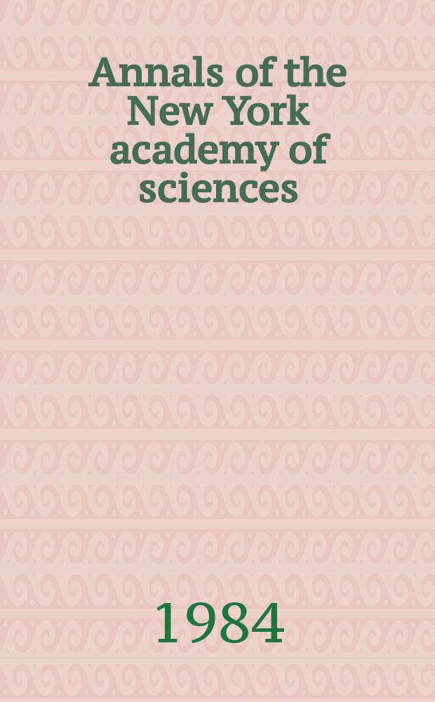 Annals of the New York academy of sciences : Late Lyceum of natural history. Vol.433 : Discourses in reading and linguistics