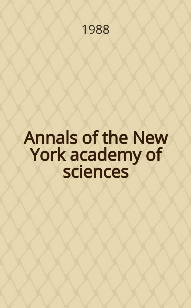 Annals of the New York academy of sciences : Late Lyceum of natural history. Vol.527 : Vasoactive intestinal peptide and related peptides