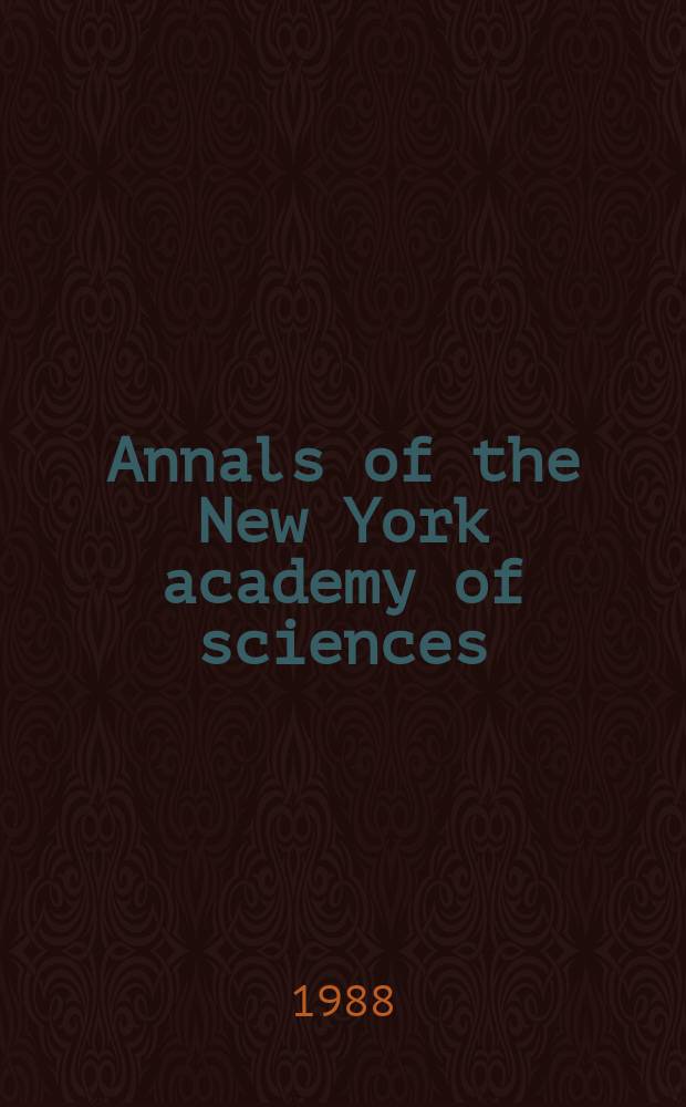Annals of the New York academy of sciences : Late Lyceum of natural history. Vol.545 : Representation of three-dimensional space in the vestibular, oculomotor and visual systems