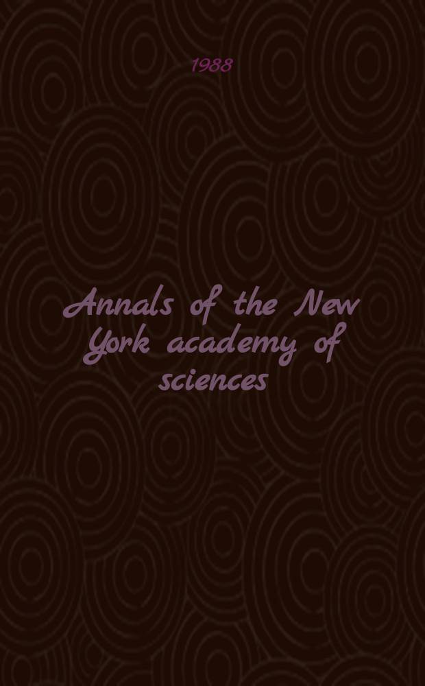 Annals of the New York academy of sciences : Late Lyceum of natural history. Vol.546 : Molecular basis of the immune response