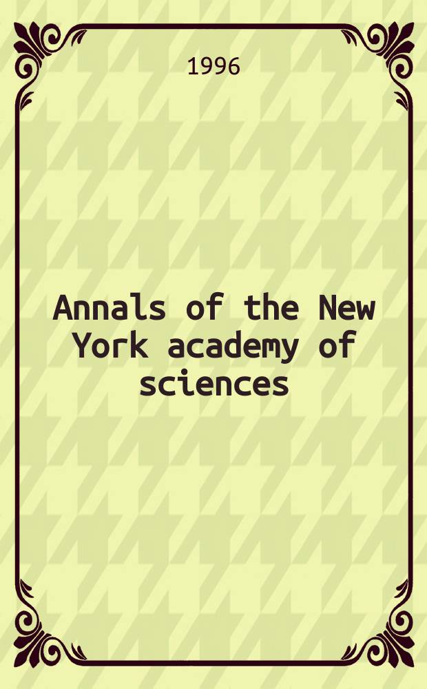 Annals of the New York academy of sciences : Late Lyceum of natural history. Vol.797 : Microbial pathogenesis and immune response