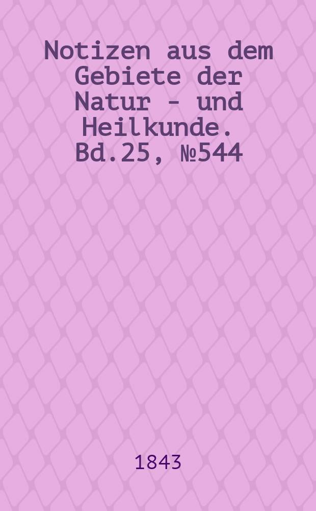 Notizen aus dem Gebiete der Natur - und Heilkunde. Bd.25, №544