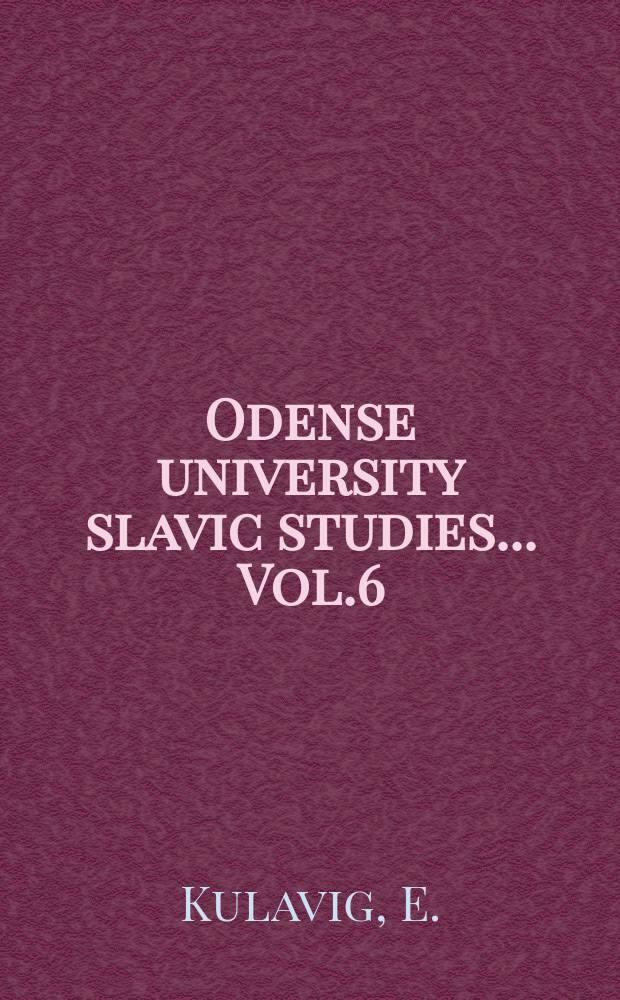 Odense university slavic studies... Vol.6 : Propaganda og hverdagsliv i Rusland 1924-36...