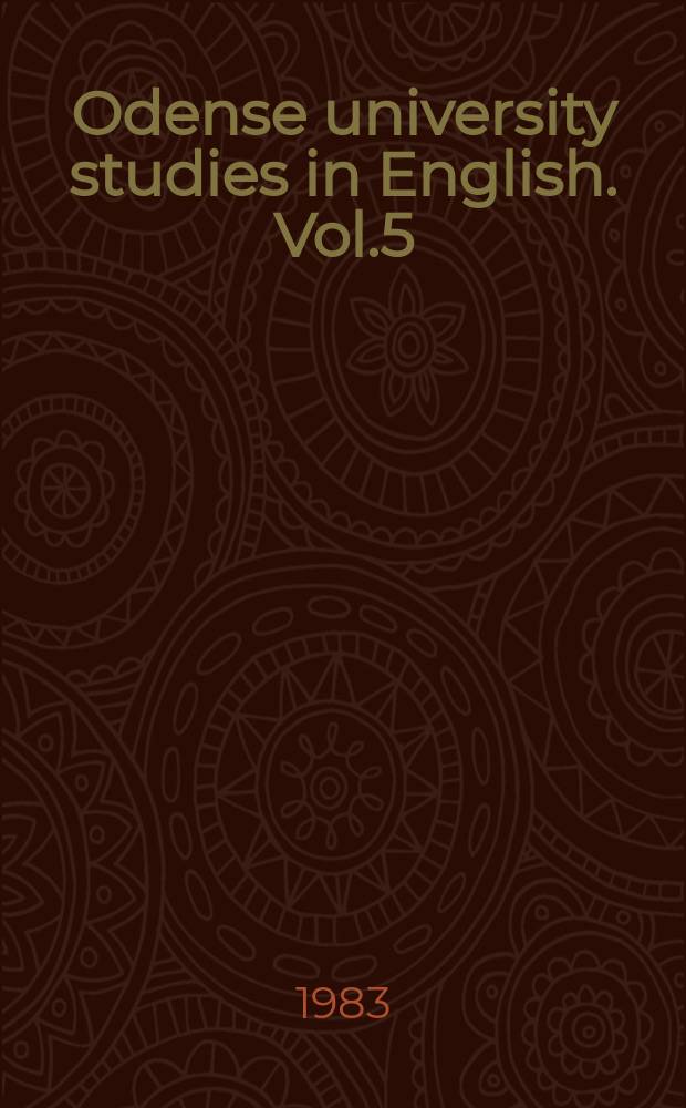 Odense university studies in English. Vol.5 : The practice of literary criticism