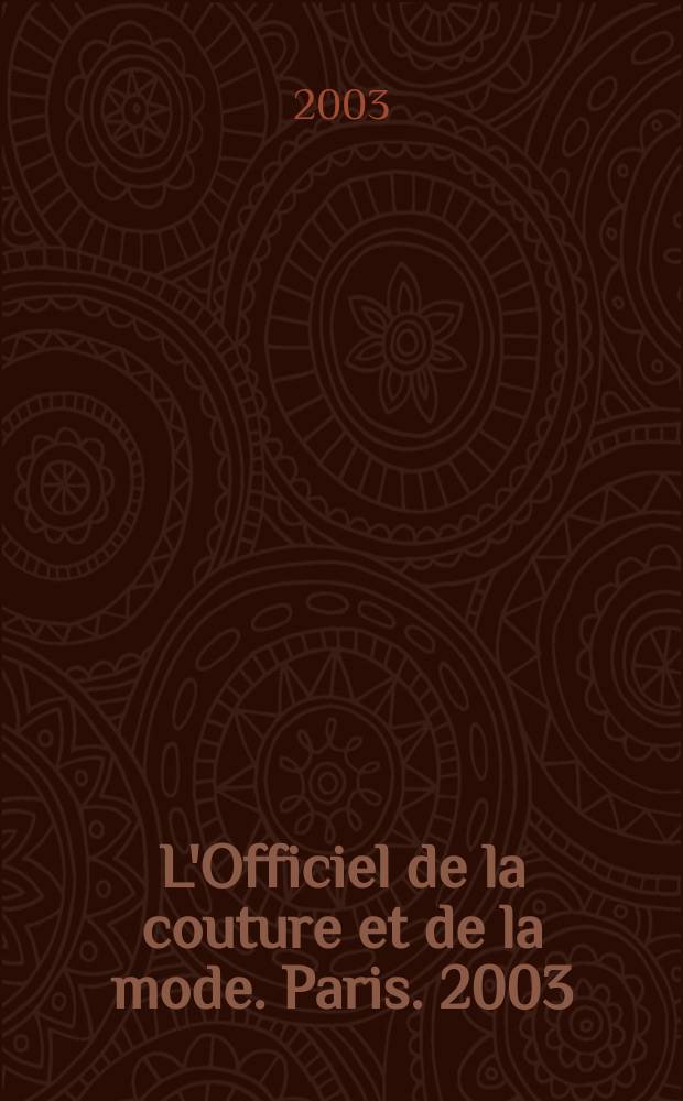 L'Officiel de la couture et de la mode. Paris. 2003/2004, №881