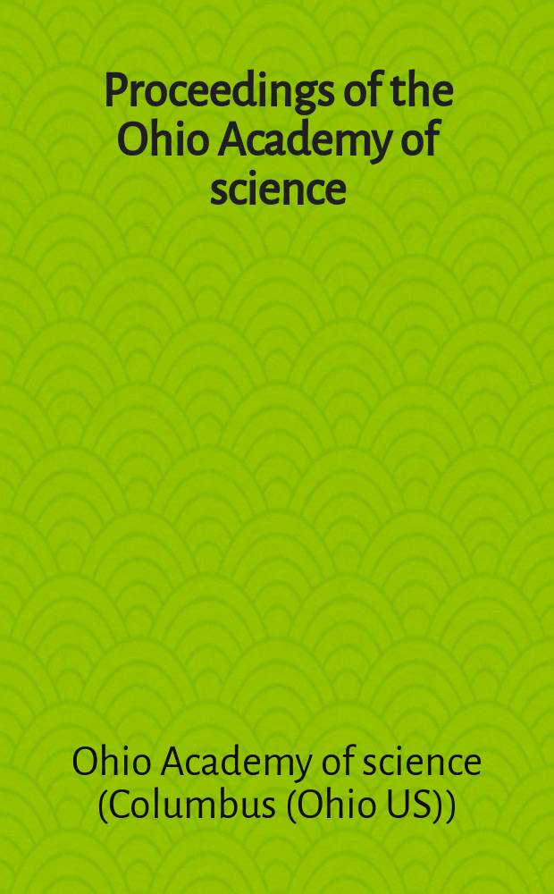 Proceedings of the Ohio Academy of science