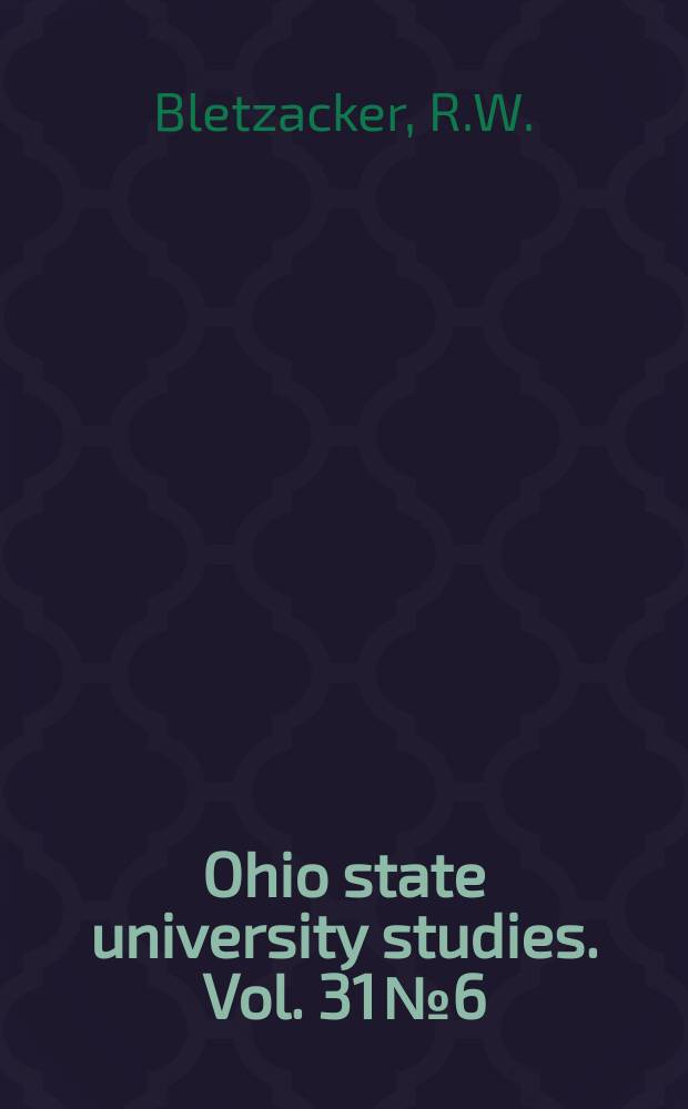 Ohio state university studies. Vol. 31 № 6 : Theology of Portland cement concrete