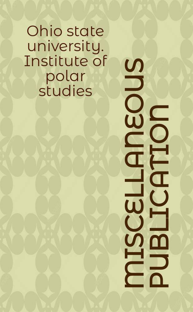 Miscellaneous publication