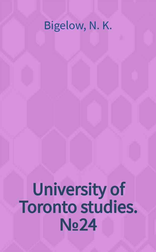 University of Toronto studies. № 24 : Further studies of the plankton of lake Nipigon