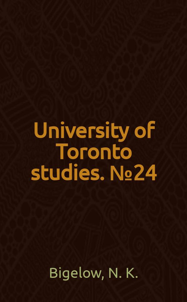 University of Toronto studies. № 24 : The food of young (Catostomus commersonii) in lake Nipigon