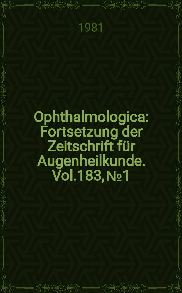 Ophthalmologica : Fortsetzung der Zeitschrift für Augenheilkunde. Vol.183, №1 : Choreocapillaries and pigment epithelium involvements in macular diseases