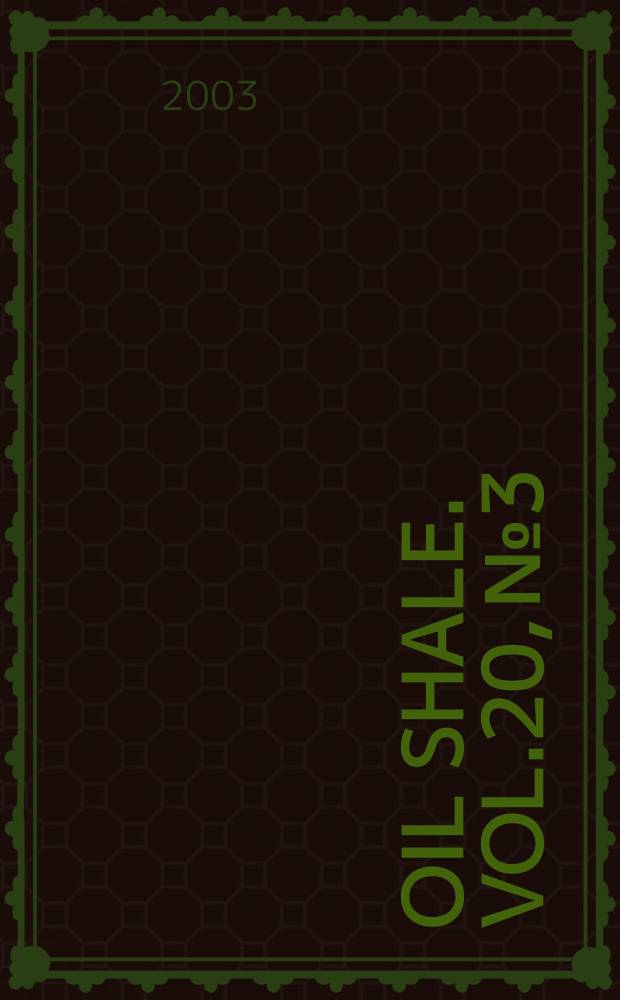 Oil shale. Vol.20, №3
