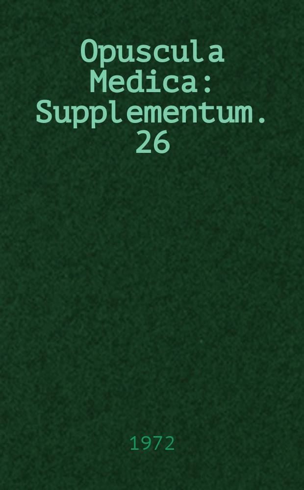 Opuscula Medica : Supplementum. 26 : Inhibition of ethanol metabolism