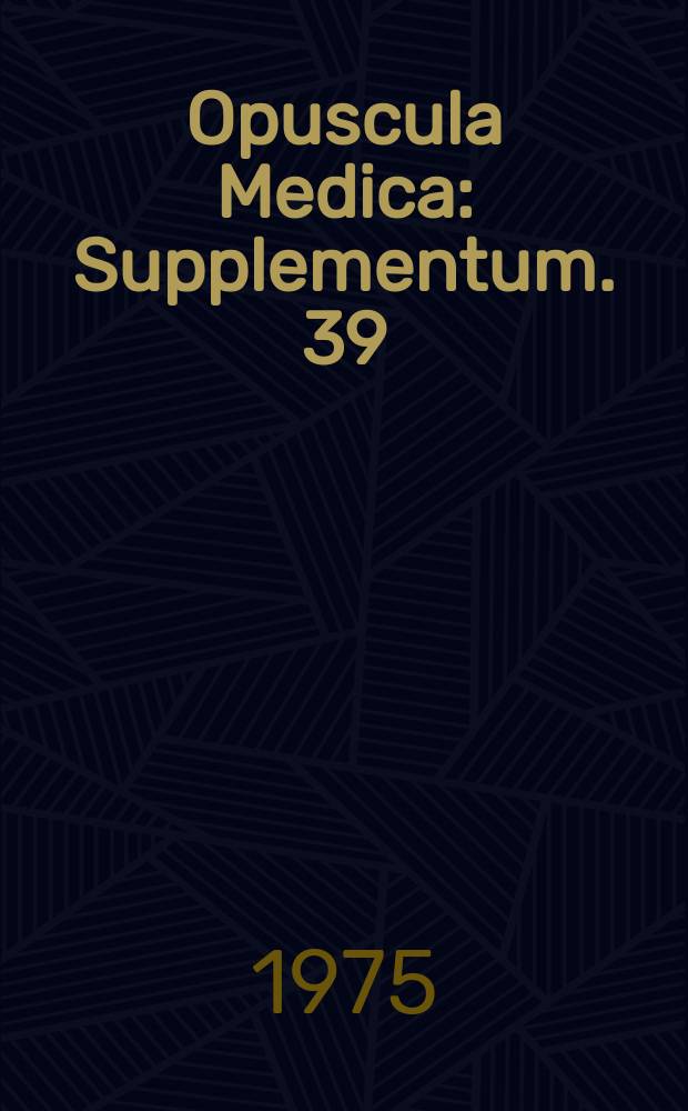 Opuscula Medica : Supplementum. 39 : Intensivbehandling
