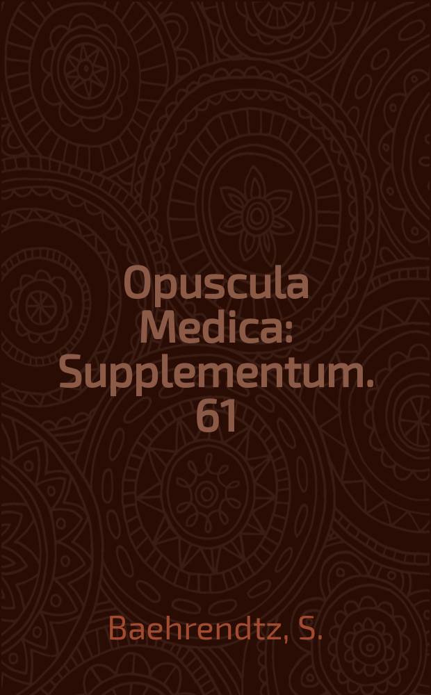 Opuscula Medica : Supplementum. 61 : Differential ventilation and selective...