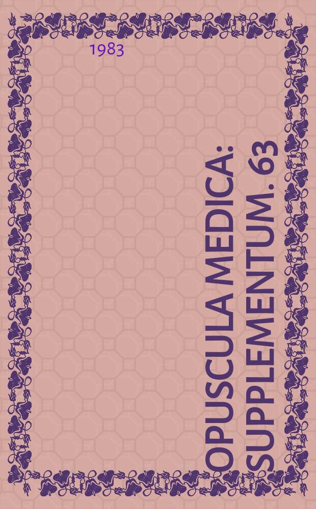 Opuscula Medica : Supplementum. 63 : Hypertonikonferens. Stockholm. 1983