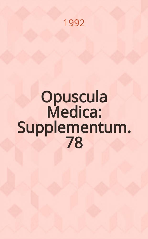 Opuscula Medica : Supplementum. 78 : Metabolic and circulatory responses...
