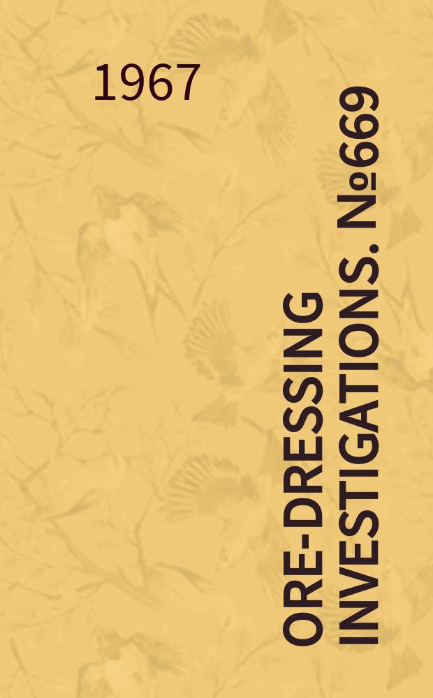 Ore-dressing investigations. №669 : Electrostatic treatment for the removal of monazite in a leucoxene concentrate from Yoganup, W. A.