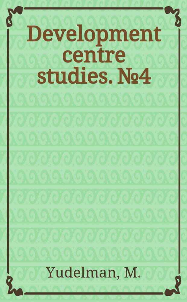 Development centre studies. №4 : Technological chance in agriculture ...