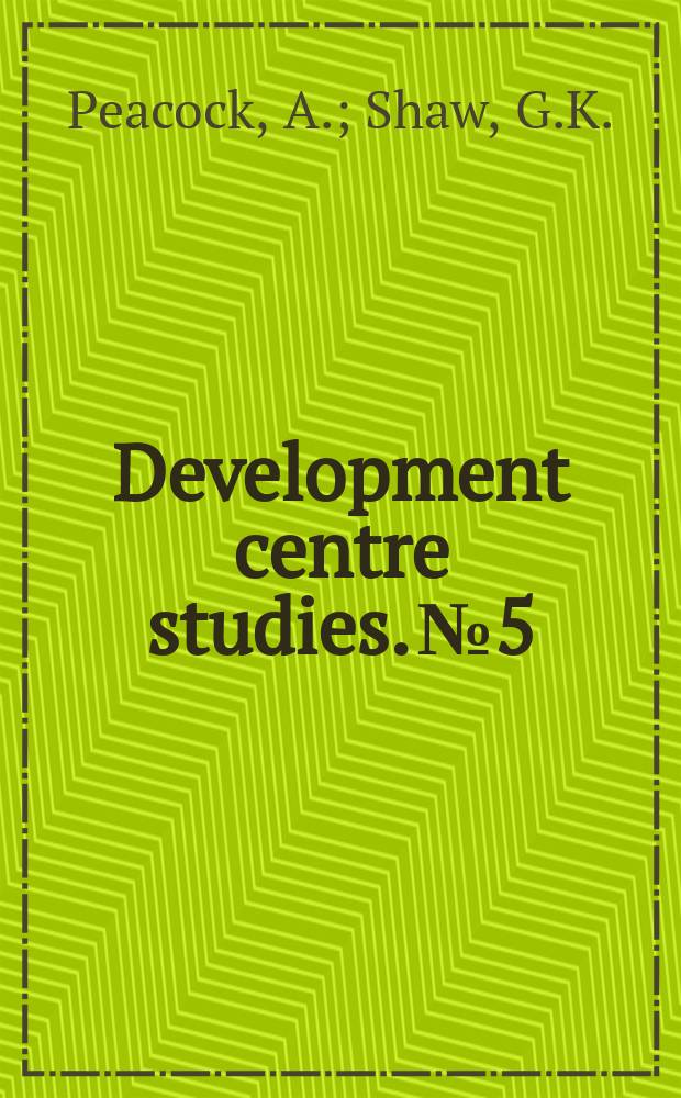 Development centre studies. №5 : Fiscal policy and employment ...