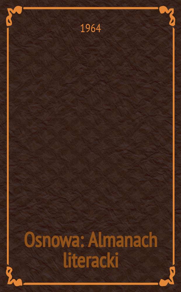 Osnowa : Almanach literacki