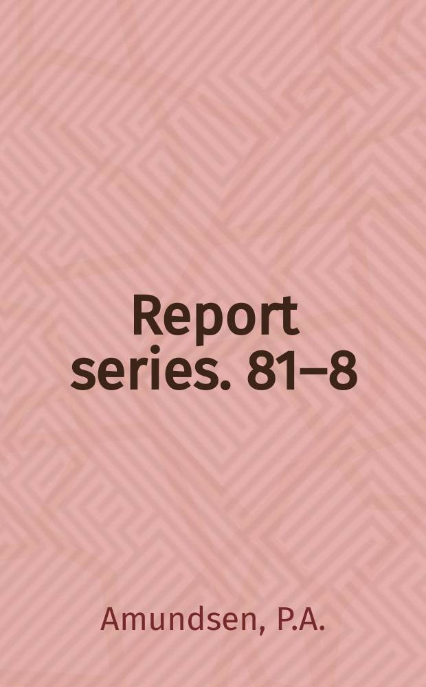 Report series. 81–8 : Impact parameter ...