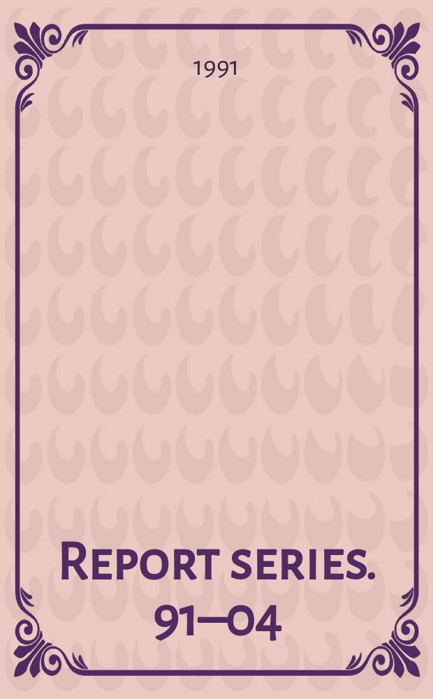 Report series. 91–04 : Hawking radiation ...