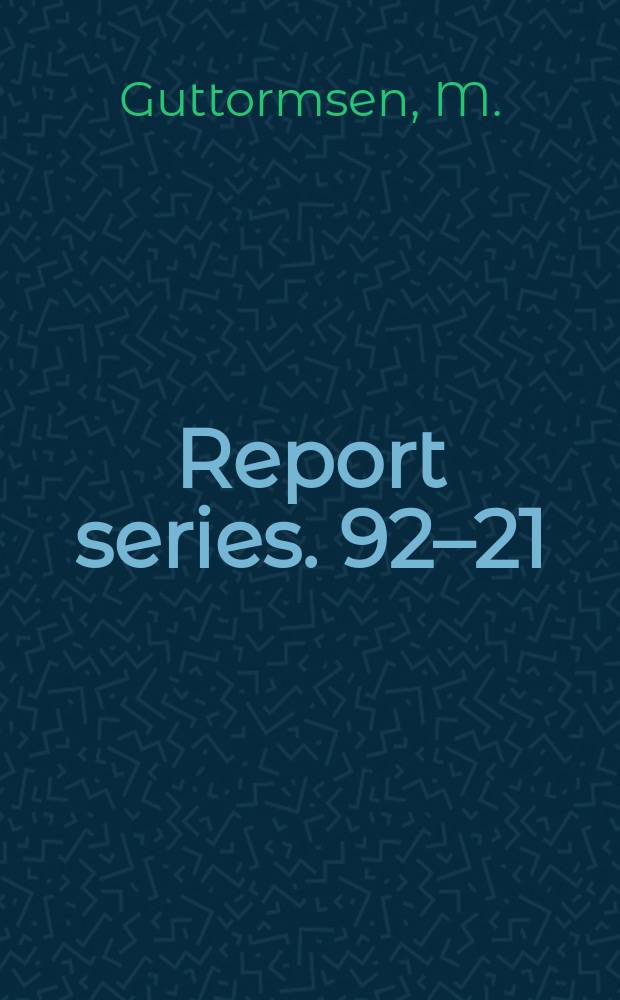 Report series. 92–21 : SIRI A proposal for a multi-detector ∆F-E particle ...