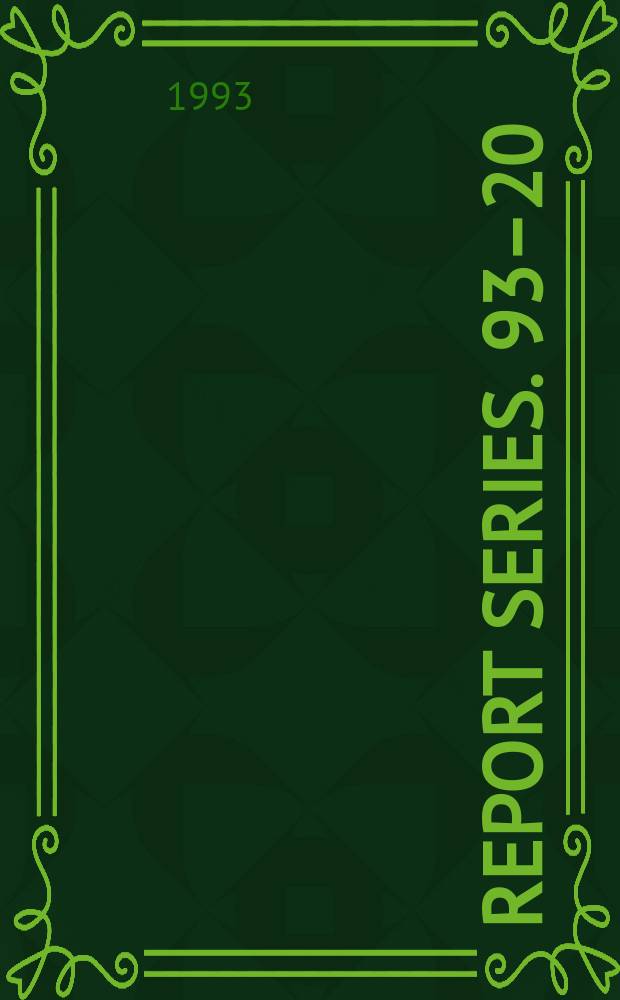 Report series. 93–20 : The structure of neutron deficient Sn isotopes