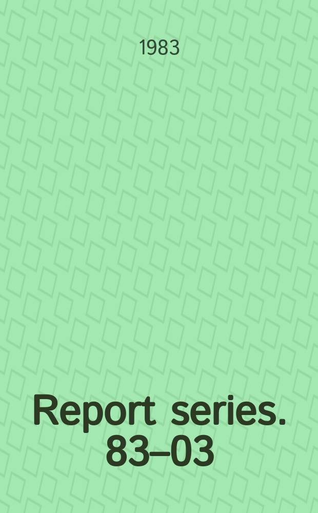 Report series. 83–03 : Quantum-like methods of solution for classical ...