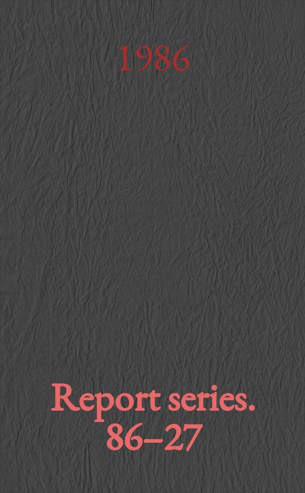 Report series. 86&ndash;27 : Fysikkundervisningen i 1861