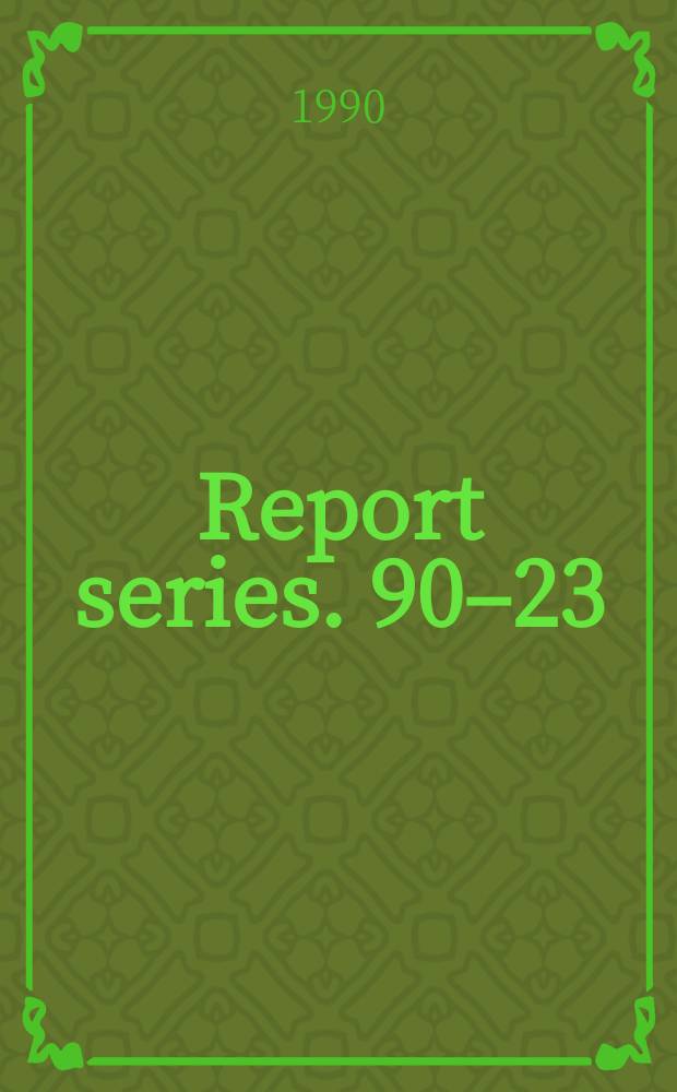 Report series. 90–23 : Nonequilibrium diffusion of dopants in silicon
